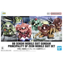 Bandai Model Kit BB Senshi Mobile Suit Gundam Principality of Zeon Mobile Suit Set