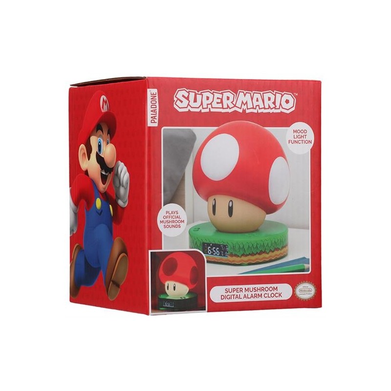 Paladone - Super Mario - Sveglia Digitale Mushroom Con Luce
