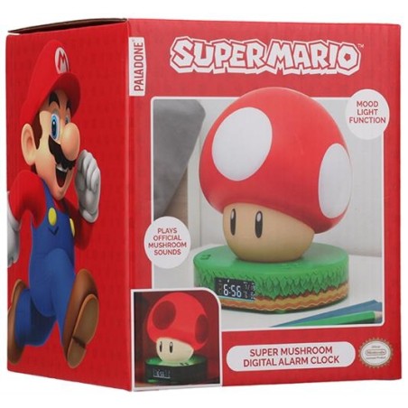 Paladone - Super Mario - Sveglia Digitale Mushroom Con Luce