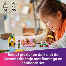 Zwembadfeestje met flamingo en eenhoorn
