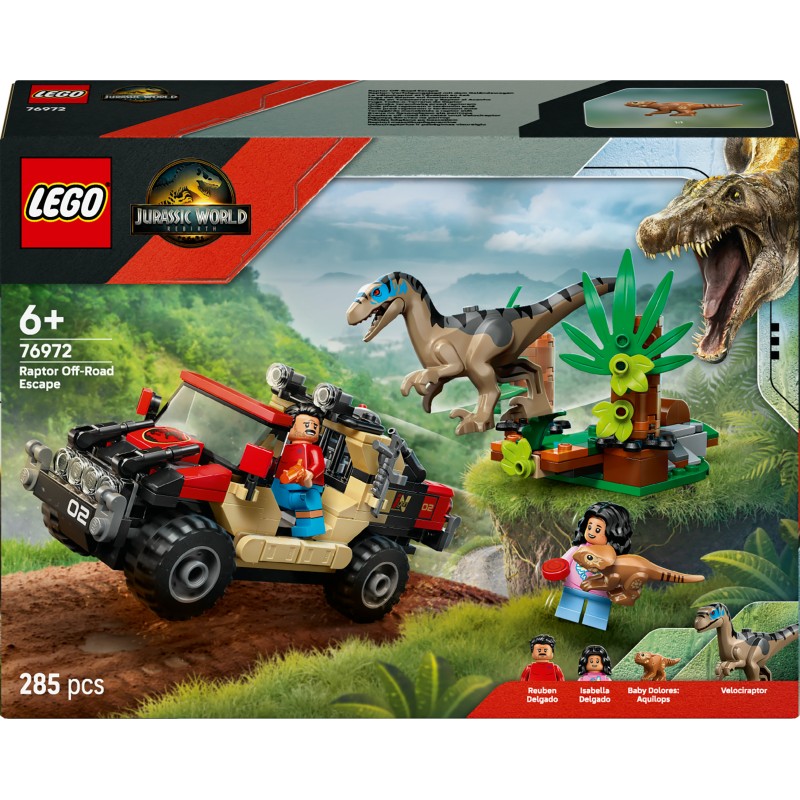 LEGO Jurassic World 76972 Fuga dal Raptor sul fuoristrada