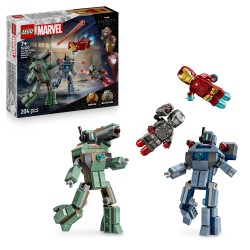 LEGO Marvel 76320 Iron Man e War Machine contro i droni di Hammer