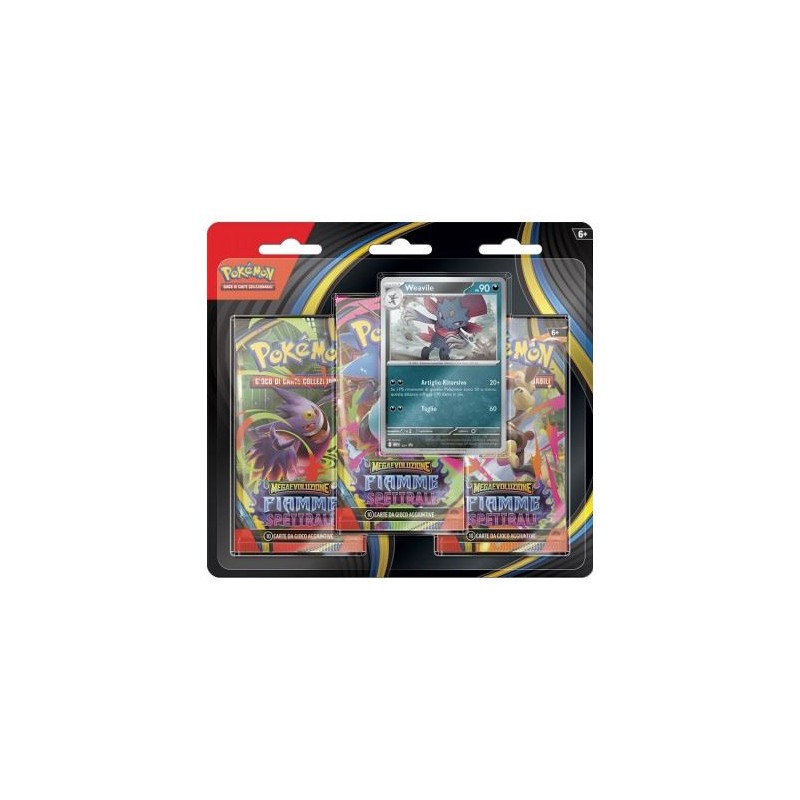 Pokemon - Megaevoluzione - Fiamme Spettrali (Blister 3 Bustine + 1 Card Weavile)