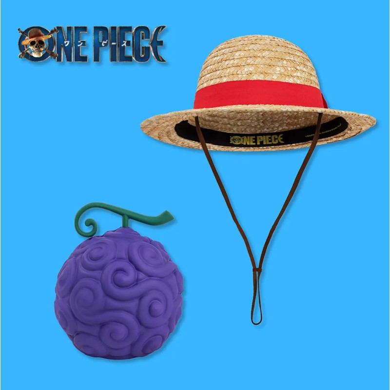 Cinereplicas - One Piece - Pack Frutto Squishy + Cappello Luffy