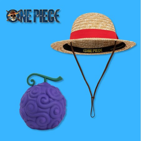 Cinereplicas - One Piece - Pack Frutto Squishy + Cappello Luffy