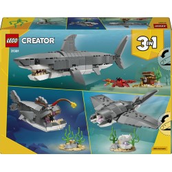 LEGO 31381 Creator Squalo con scrigno del tesoro