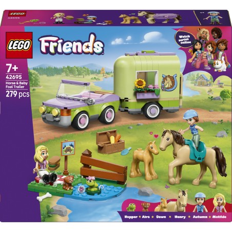 LEGO 42695 Friends Rimorchio per cavallo e puledro