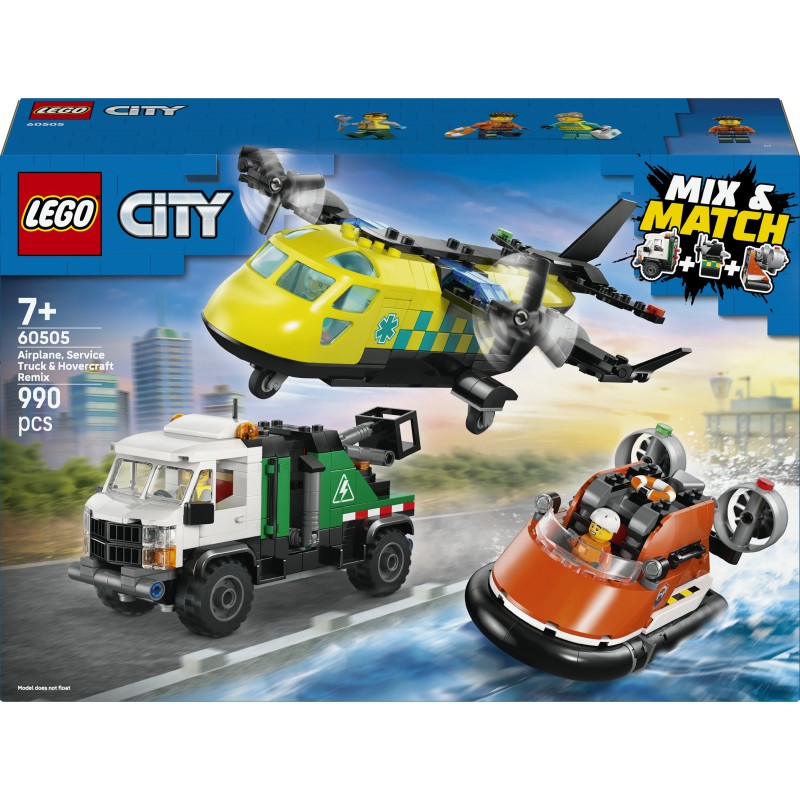 LEGO 60505 City Remix aereo, camion di servizio e hovercraft