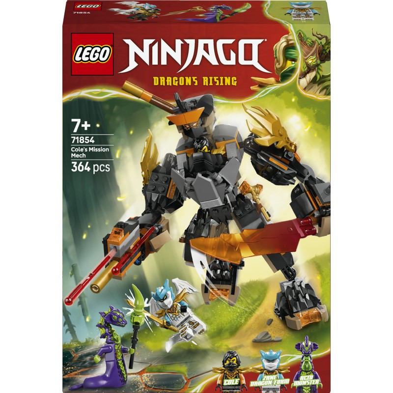 LEGO 71854 NINJAGO Mech della missione di Cole e drago Zane