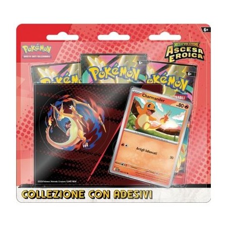 Pokemon - Megaevoluzione - Ascesa Eroica - Collezione con Adesivi - Charmander (ITA)