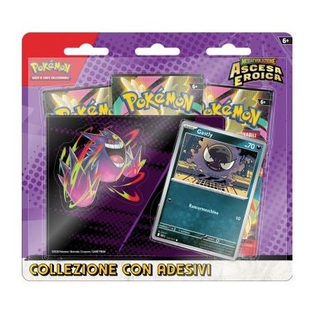 Pokemon - Megaevoluzione - Ascesa Eroica - Collezione con Adesivi - Gastly (ITA)