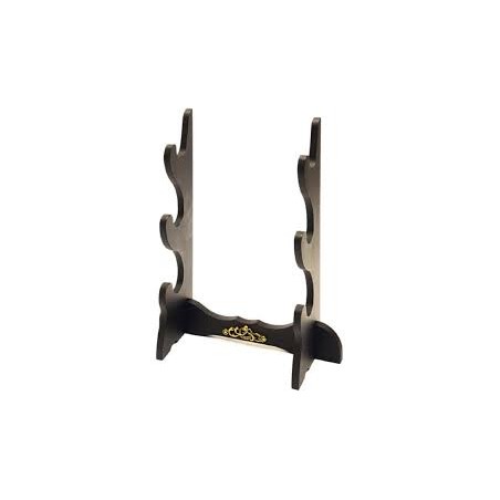 Acacia Medioevo - Supporto da tavolo 3 posti per katane/pistole - 52/3N.01
