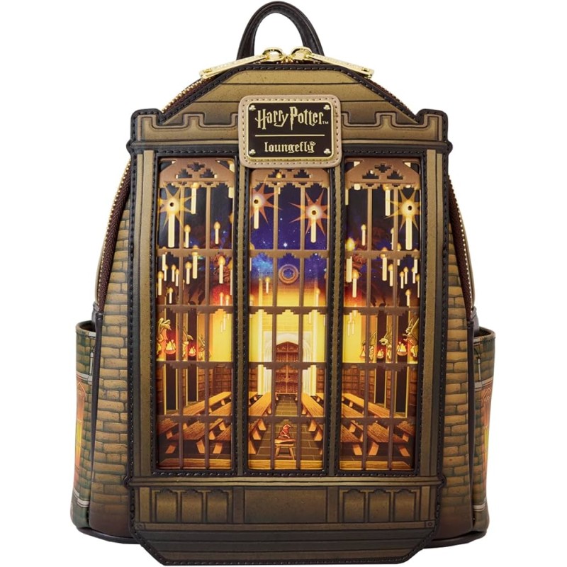 Loungefly Harry Potter Mini Backpack Hogwarts Great Hall Light Up / Glow in the Dark HPBK0274