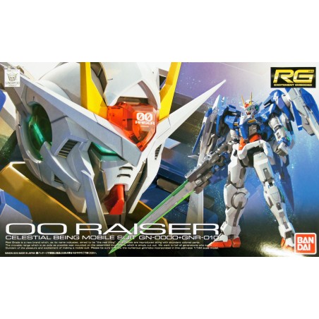 Bandai Model Kit - RG Gundam 00 Raiser - Celestial Being GN-0000+GNR-010 1:144