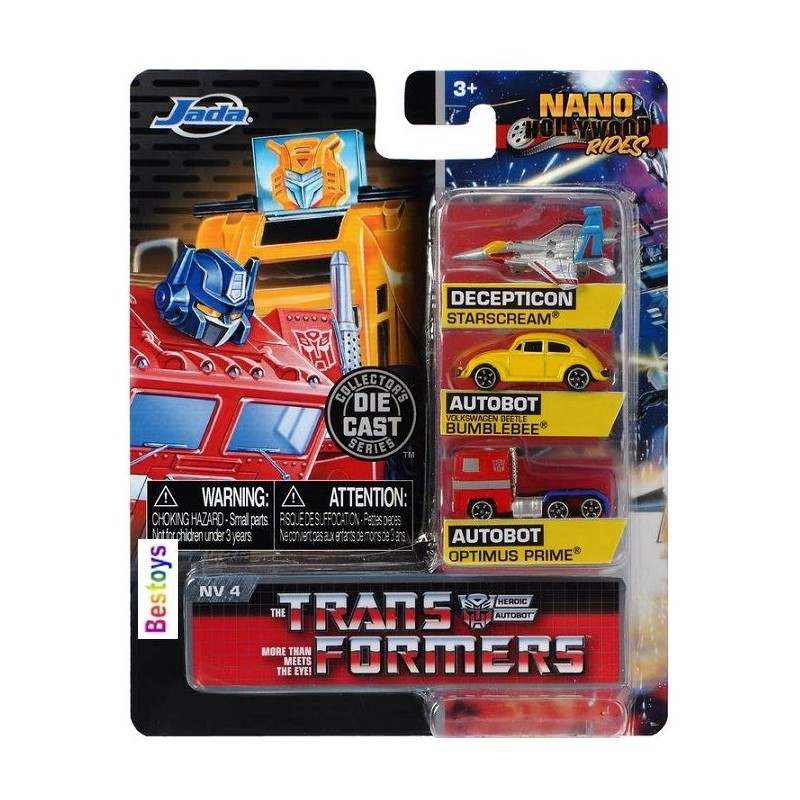 Jada Transformers G1 - 3 Veichle Set Die Cast Nano Hollywood Rides