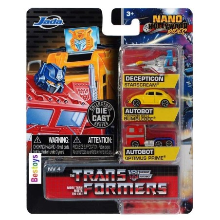 Jada Transformers G1 - 3 Veichle Set Die Cast Nano Hollywood Rides