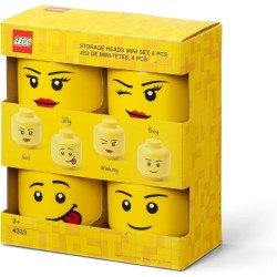 Lego Storage Head mini set 4 pezzi - boy girl silly winking