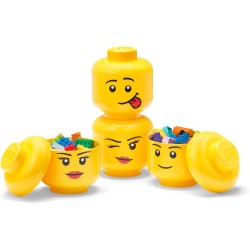 Lego Storage Head mini set 4 pezzi - boy girl silly winking