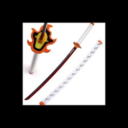 Katana Non Affilata in metallo Demon Slayer Tanjiro Kamado Nera SH656D.55