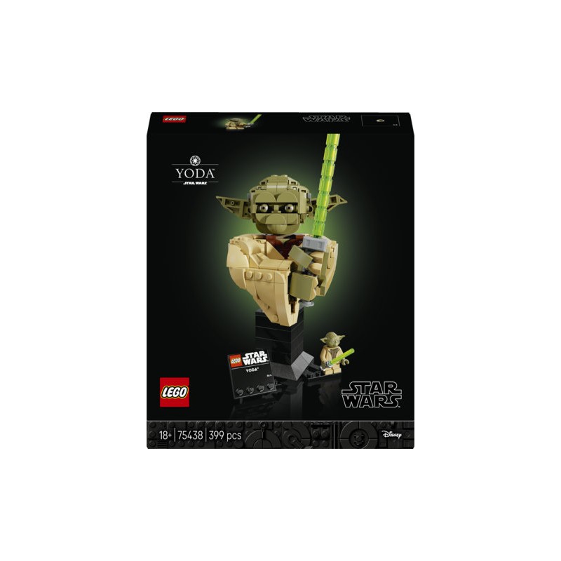 LEGO Star Wars 75438 Busto di Yoda, Kit di Modellismo per Adulti con Spada Laser e Minifigure da Collezione, Regalo per Fan