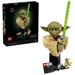 LEGO Star Wars 75438 Busto di Yoda, Kit di Modellismo per Adulti con Spada Laser e Minifigure da Collezione, Regalo per Fan