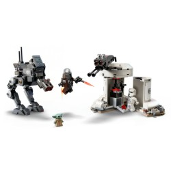 LEGO Star Wars 75444 Attacco dell’AT-RT, Giocattolo con Walker, Torre, Minifigure di Mandaloriano, Figura di Grogu, Regalo 7+