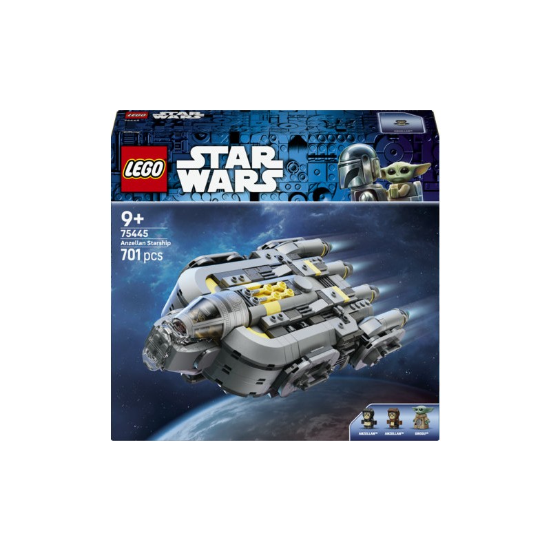 LEGO Star Wars 75445 Astronave Anzellan, Modellino Ispirato a The Mandalorian e Grogu, 3 Personaggi e Laboratorio, Regalo 9+