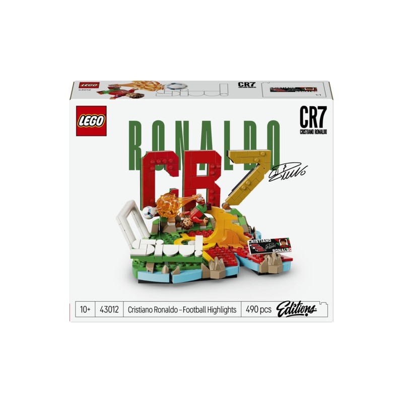 LEGO Editions 43012 Cristiano Ronaldo – Highlights Calcistici, Giocattolo 3D da Esposizione con Minifigure, Regalo 10+ Anni