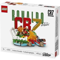 LEGO Editions 43012 Cristiano Ronaldo – Highlights Calcistici, Giocattolo 3D da Esposizione con Minifigure, Regalo 10+ Anni