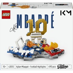 LEGO Editions 43013 Kylian Mbappé – Highlights Calcistici, Giocattolo 3D da Esposizione con Minifigure, Regalo Bambini da 10+