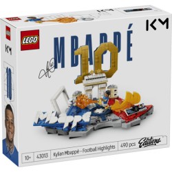 LEGO Editions 43013 Kylian Mbappé – Highlights Calcistici, Giocattolo 3D da Esposizione con Minifigure, Regalo Bambini da 10+