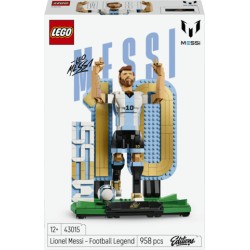 LEGO Editions 43015 Lionel Messi – Leggenda del Calcio, Action Figure Giocattolo 3D da Esposizione, Regalo per Bambini da 12+