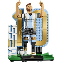 LEGO Editions 43015 Lionel Messi – Leggenda del Calcio, Action Figure Giocattolo 3D da Esposizione, Regalo per Bambini da 12+