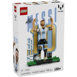 LEGO Editions 43015 Lionel Messi – Leggenda del Calcio, Action Figure Giocattolo 3D da Esposizione, Regalo per Bambini da 12+