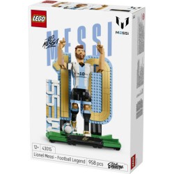LEGO Editions 43015 Lionel Messi – Leggenda del Calcio, Action Figure Giocattolo 3D da Esposizione, Regalo per Bambini da 12+