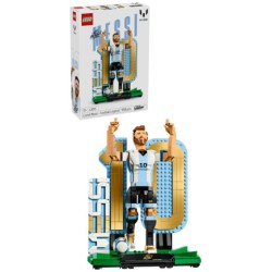 LEGO Editions 43015 Lionel Messi – Leggenda del Calcio, Action Figure Giocattolo 3D da Esposizione, Regalo per Bambini da 12+