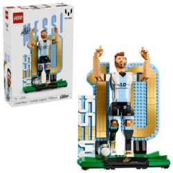 LEGO Editions 43015 Lionel Messi – Leggenda del Calcio, Action Figure Giocattolo 3D da Esposizione, Regalo per Bambini da 12+
