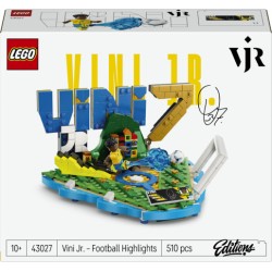 LEGO Editions 43027 Vini Jr. – Highlights Calcistici, Giocattolo 3D da Esposizione con Minifigure da Collezione, Regalo 10+