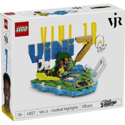 LEGO Editions 43027 Vini Jr. – Highlights Calcistici, Giocattolo 3D da Esposizione con Minifigure da Collezione, Regalo 10+