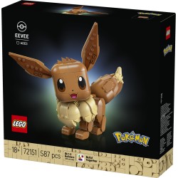 LEGO Pokémon 72151 Eevee, Kit Modellismo per Adulti dall'Anime, con Parti Snodabili, Decorazione Fai da Te, Regalo per Gamer