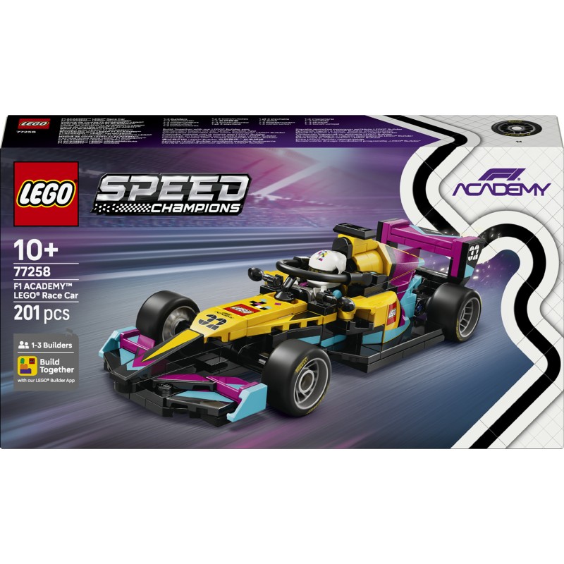 LEGO Speed Champions 77258 Auto da Corsa LEGO F1 ACADEMY, Giocattolo con Minifigure Formula 1, Regalo per Bambine e Bambini 10+