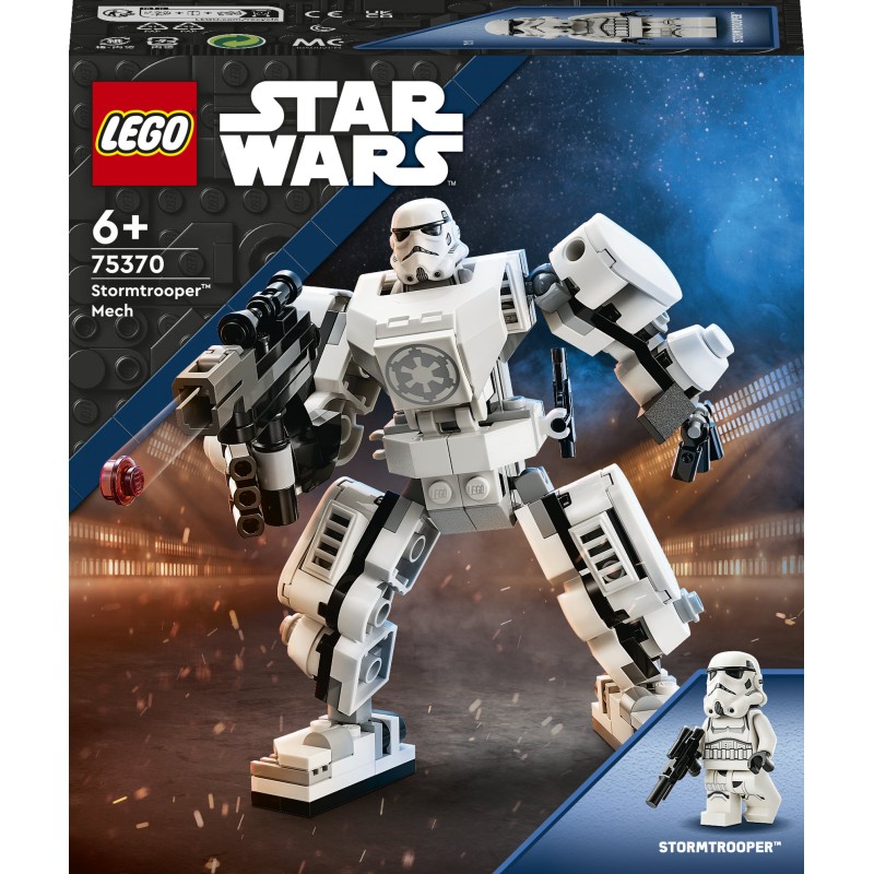 LEGO Star Wars 75370 Mech di Stormtrooper, Action Figure Snodabile da Costruire con Cabina per Minifigure e Grande Blaster