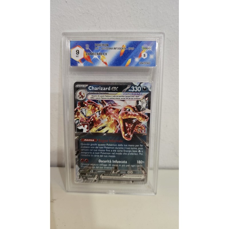 GRAAD - 9 MT Charizard EX  PP - Ossidiana Infuocata  ITA - 2023