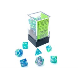 Chessex - Set 7 Dadi Poliedrici Mini - Festive Waterlily/White