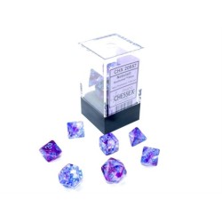 Chessex - Set 7 Dadi Poliedrici Mini - Nebula Nocturnal/Blue Luminary