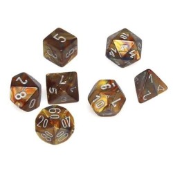 Chessex - Set 7 Dadi Poliedrici Gemini - Lustrous Gold/Silver