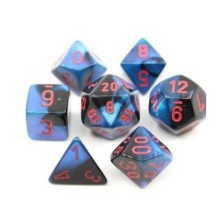 Chessex - Set 7 Dadi Poliedrici Gemini Mini - Black-Starlight/Red
