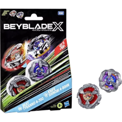 Hasbro Gadget - Beyblade-X - Booster Pack Dual Set - Beat Tyranno 4-70Q + Knife Shinobi 4-80HN