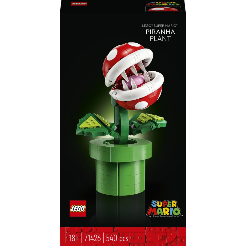 LEGO Super Mario 71426 Pianta Piranha, Personaggio Snodabile con Tubo e 2 Monete, Kit Modellismo per Adulti, Idea Regalo