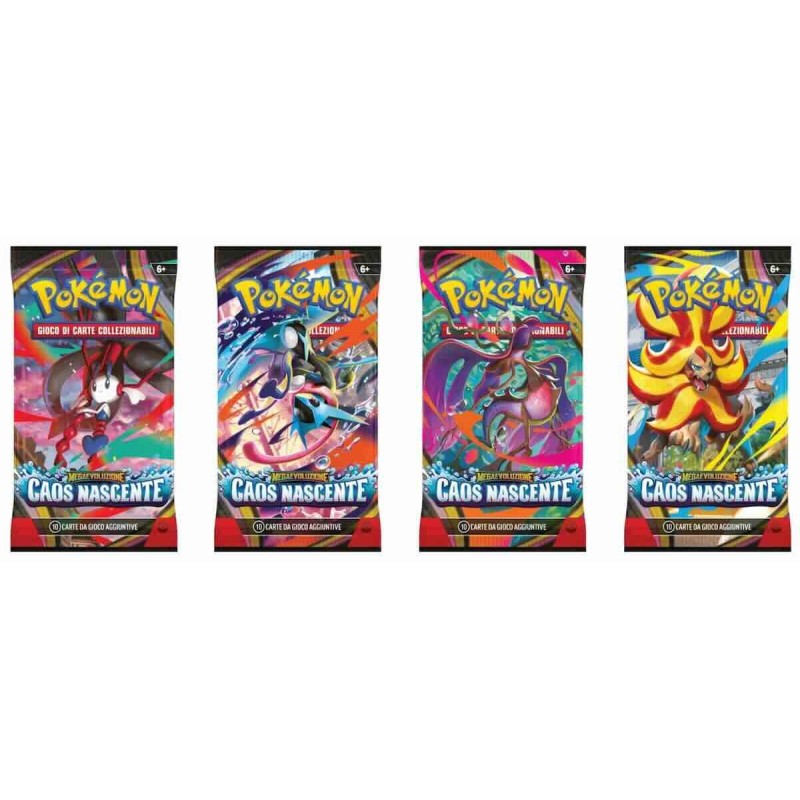 Pokemon - Megaevoluzione - Caos Nascente - bustina da 10 carte (ITA) (1 bastuna casuale)